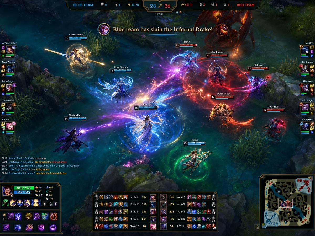 网红主播 MOBA游戏5v5团战视频